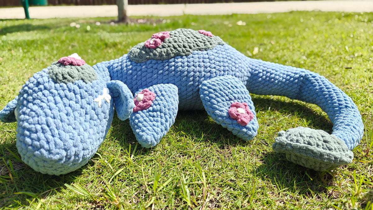 Giant Floral Dinosaur Crochet Plush