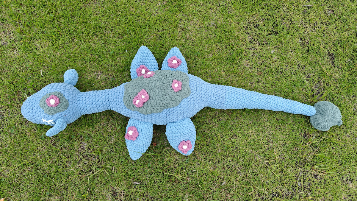 Giant Floral Dinosaur Crochet Plush