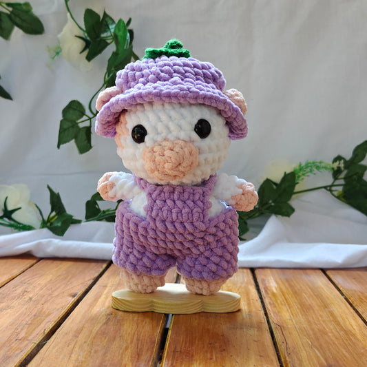 Grape Cow Crochet Plush with Removable Hat