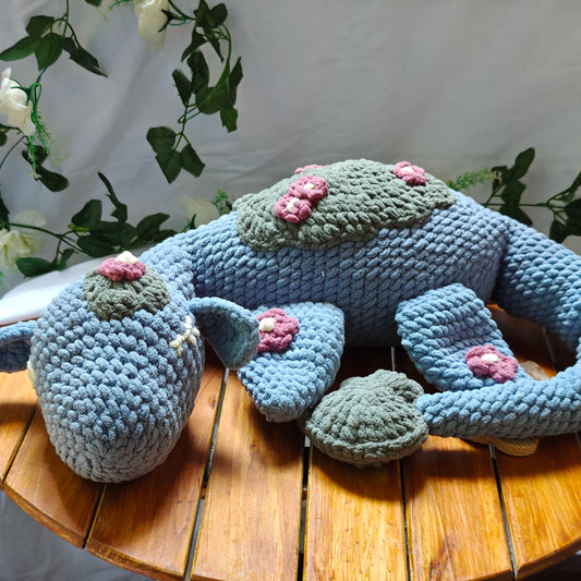 Giant Floral Dinosaur Crochet Plush